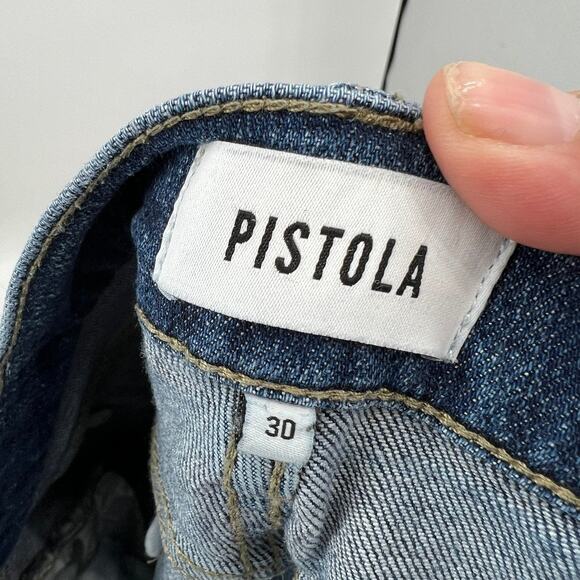 Pistola Munroe High Rise Cropped Cigarette Take a Walk Jeans Women's 30 Blue - Picture 7 of 10